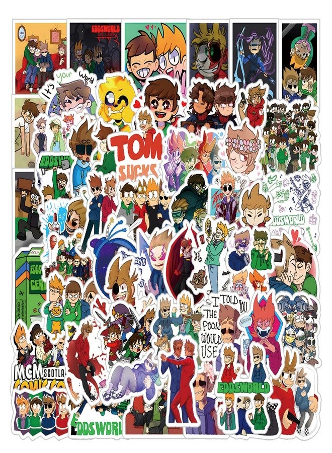 BLCAFEE 62Pcs Eddsworld Anime Game Stickers Pack, Manga Poster Cartoon Vinyl Waterproof for Water Bottle,Laptop,Phone,Skateboard,Scrapbooking,Journaling Choice for Party Favor Supply - Image 1